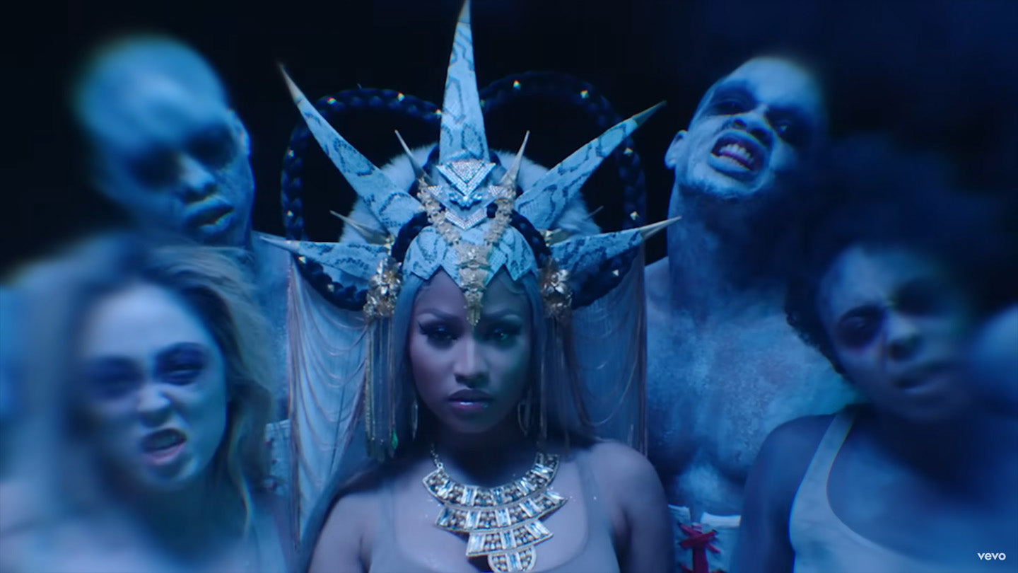 Load video: Plumed Serpent headdress on Nicki Minaj.